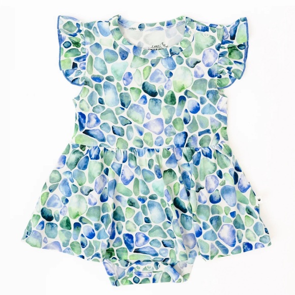 Little Crowns & Capes Other - Little Crown & Capes Seaglass Baby Flutter Dress, 6-12M, Bamboo